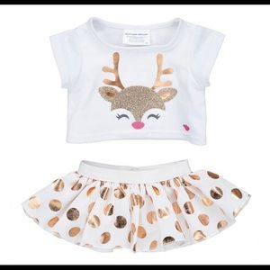 Build a Bear reindeer outfit with bunny slippers